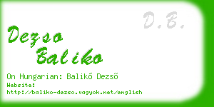 dezso baliko business card